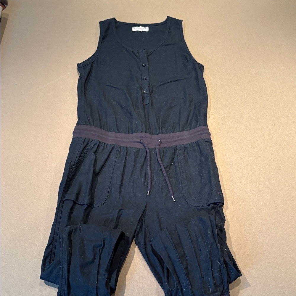 Triple Five Soul Black Sleeveless Drawstring Jumpsuit